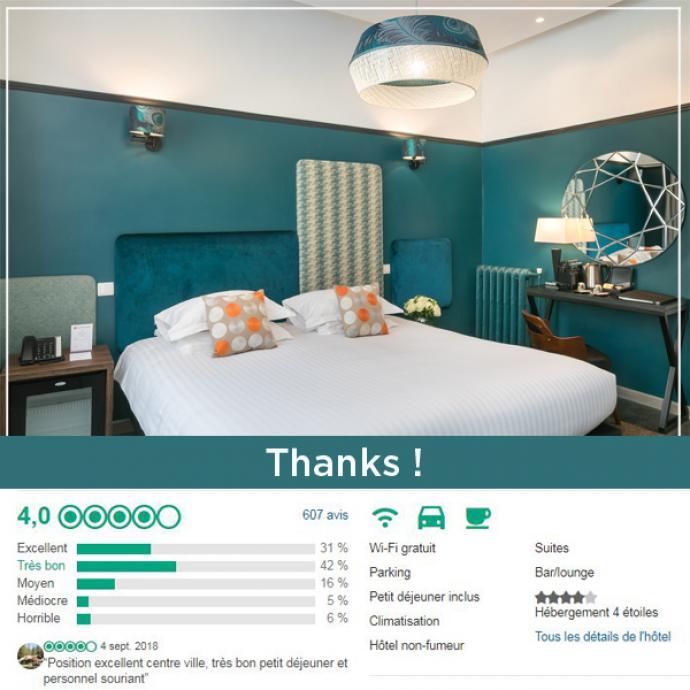 The Hotel Brice Garden Nice climbs in the ranking of online review sites!
